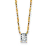 14k 1/2 carat Lab Grown Diamond VS+ F+ Radiant Complete 18 inch Four Prong Pendant Necklace